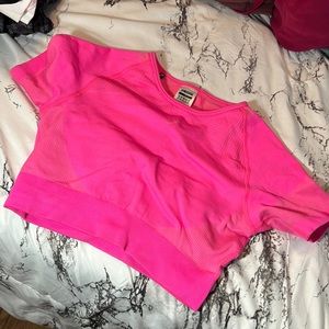 gymshark pink crop t shirt